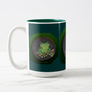 Cute Grönt Träd Frog Animal-älskare Gift Två-Tonad Mugg