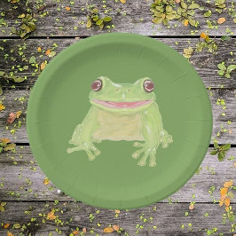 Cute Grönt Träd Frog - enkel genomskinlig.