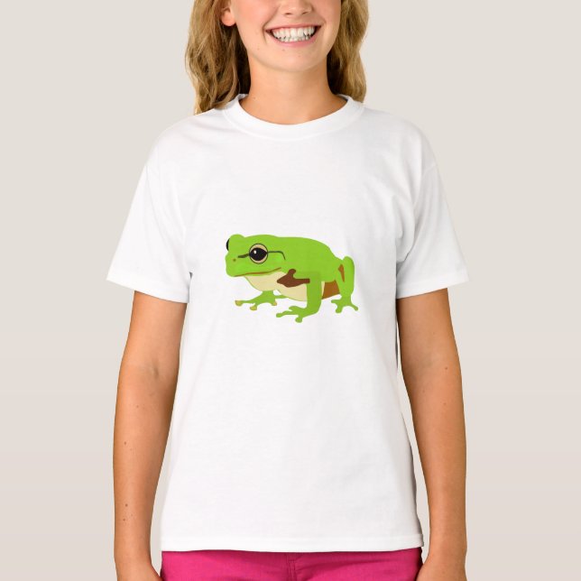 Cute Grönt Träd Frog T Shirt (Framsida)