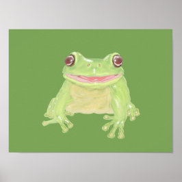 Cute Grönt Träd Frog - transparent. Poster