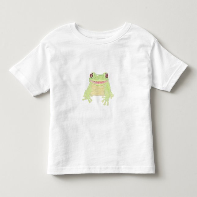 Cute Grönt Träd Frog - transparent. T Shirt (Framsida)