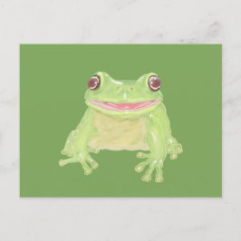 Cute Grönt Träd Frog - transparent. Vykort