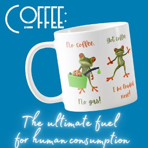 Cute grönt träd groda kaffe mugg