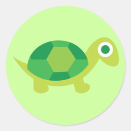 Cute Grönt Turtle Round Stickers för barn Crafts Runt Klistermärke