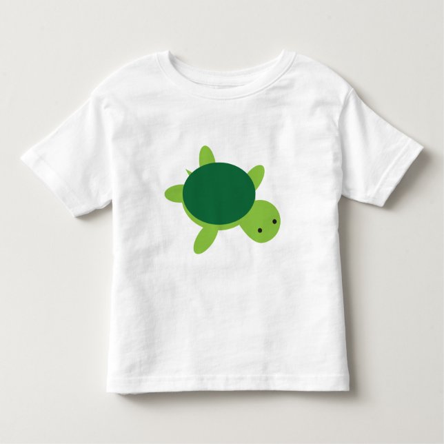 Cute Grönt Turtle T-shirt (Framsida)