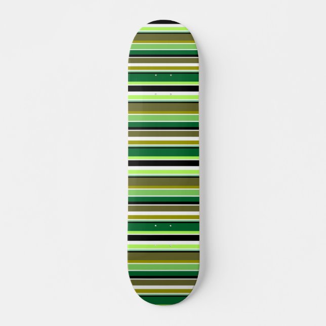 Cute grönt vit rand mini skateboard bräda 18,5 cm (Framsida)