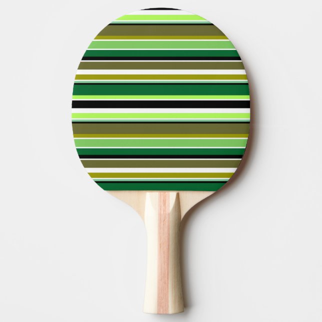 Cute grönt vit rand pingisracket (Framsidan)