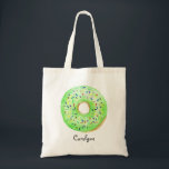 Cute Grönt Watercolor Donut with Sprinkles Anpassn Tygkasse<br><div class="desc">Cute Grönt Watercolor Donut with Sprinkles Anpassningsbar Tote Bag | Anpassade till säcken med vattenfärgad grönt nöt med färgstarka sprinkler. Den här söta donut till väskan blir perfekt som en personlig gåva. Anpassa genom att lägga till en namn- eller kort-fras. Det finns även annan färg som får blod.</div>