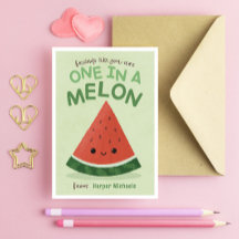 Cute Grönt Watermelon School Classroom Valentine