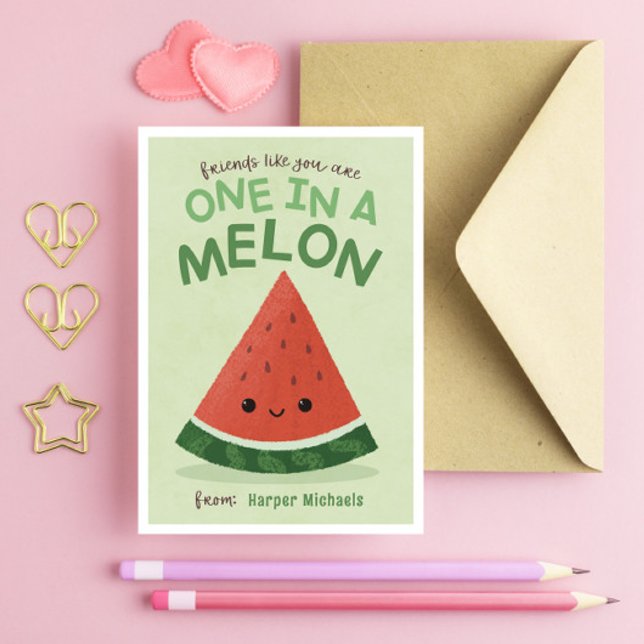 Cute Grönt Watermelon School Classroom Valentine Inbjudningar (Skapare uppladdad)