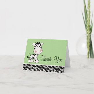 Cute Grönt Zebra, tack. Tack Kort