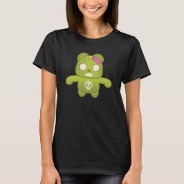 Cute Grönt Zombie Panda Illustration Tee Shirt