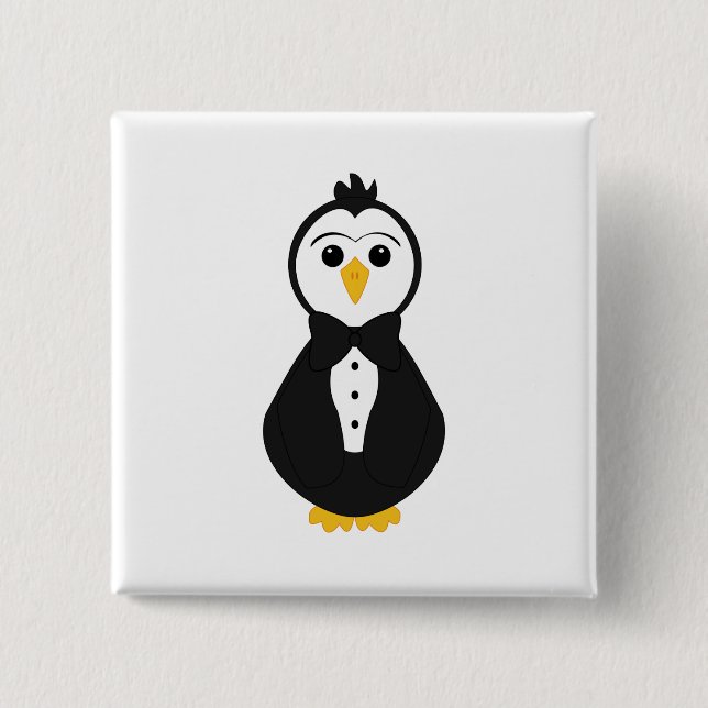 Cute Groom Penguin Knapp (Framsida)