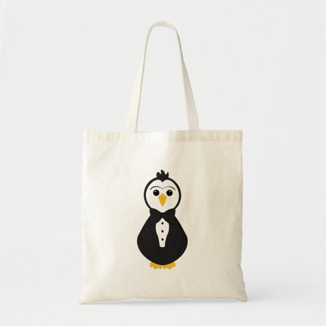 Cute Groom Penguin Tygkasse (Framsidan)