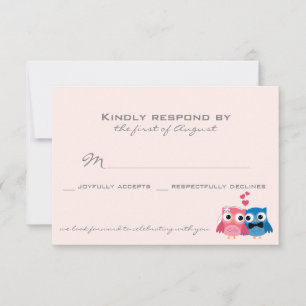 Cute Groom Uggla och Bride Uggla Bröllop OSA Card