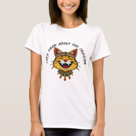Cute Groovy Cat in Tribal Attire T Shirt