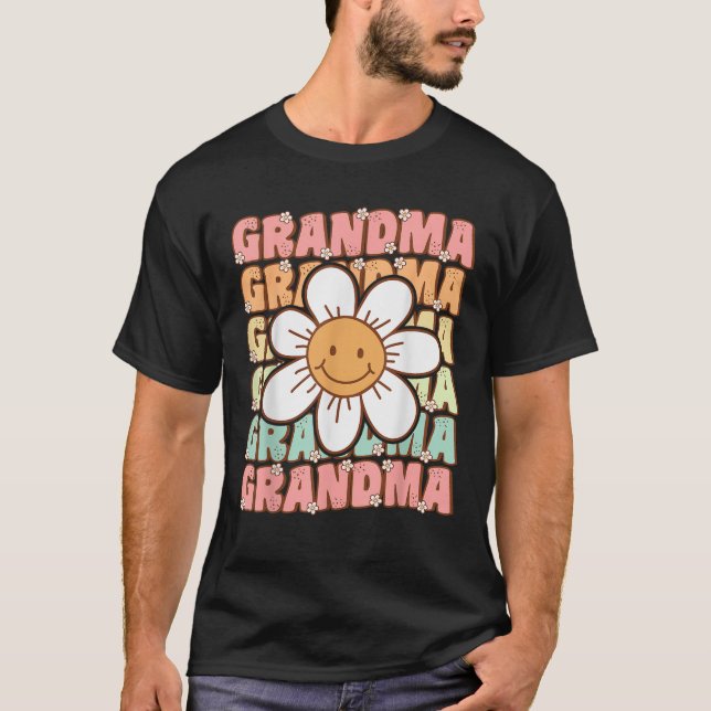 Cute Groovy Grandma 70s Family Birthday Party Dais T Shirt (Framsida)
