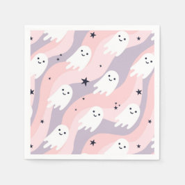 Cute Groovy Halloween Ghost Pappersservett
