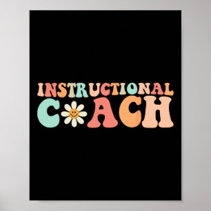 Cute Groovy Instructions Coach Crew Retro Tillbaka Poster