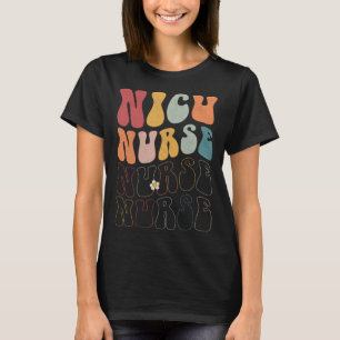Cute Groovy NICU Nurse RN ICU ER Pediatriska Pullo T Shirt