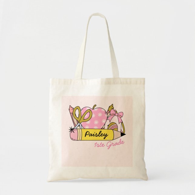 Cute Groovy Pencil Girls Tygkasse (Framsidan)
