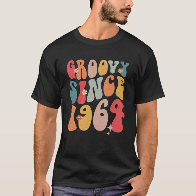 Cute Groovy sedan 1964 Färgblommor Stil 58 t Shirt (Framsida)