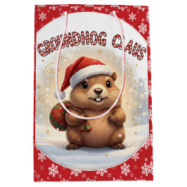 Cute Groundhog Claus Funny Groundhog Christmas