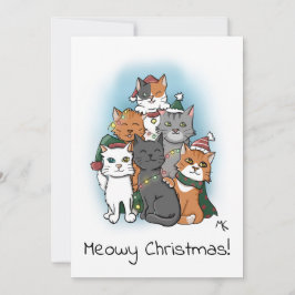 Cute Group Bild i Tecknad Cats Julkort