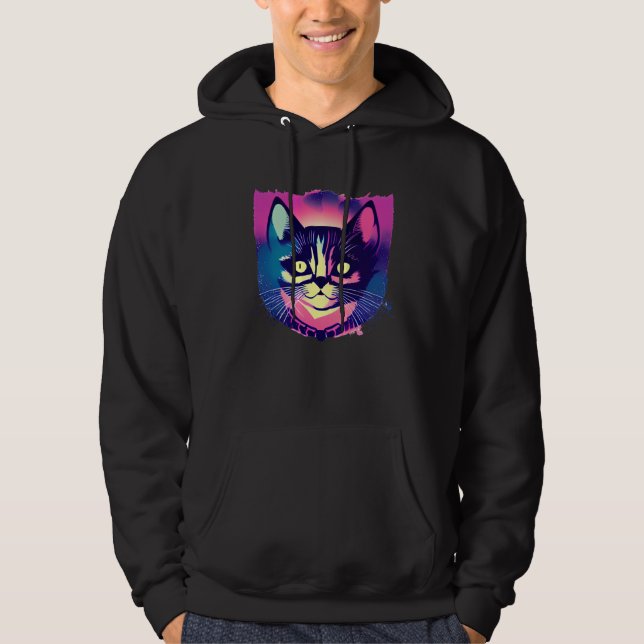 Cute Grunge Kitty Cat Animal  Kitty Cat Hoodie (Framsida)