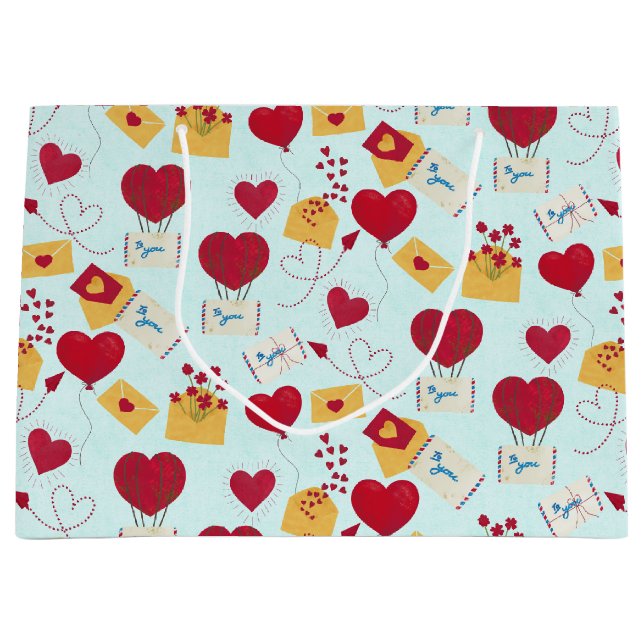 Cute Grungy Söt Valentine Airmail Kärlek Brev (Framsidan)
