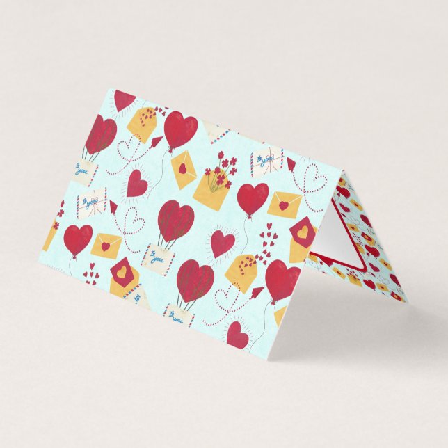 Cute Grungy Söt Valentine Airmail Kärlek Brev Kort (Framsida)