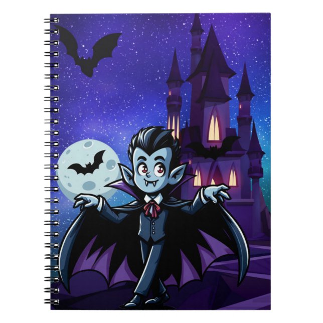 Cute, grym Halloween-vampyr Anteckningsbok (Framsidan)