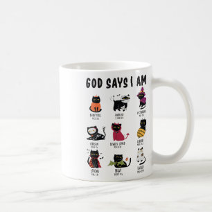 Cute Gud säger att jag är Cat Lover Funny Christia Kaffemugg