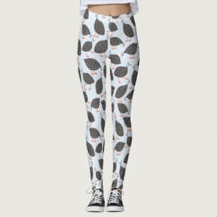 Cute Guinea Fowl Bird Mönster Leggings