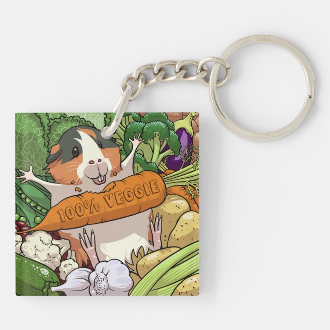 Cute Guinea Gris 100 % Veggie Carrot Tecknad (Baksidan)