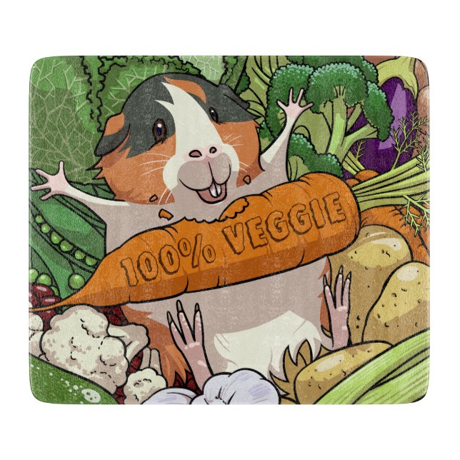 Cute Guinea Gris 100 % Veggie Carrot Tecknad (Framsidan)