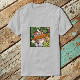 Cute Guinea Gris 100 % Veggie Carrot Tecknad T Shirt