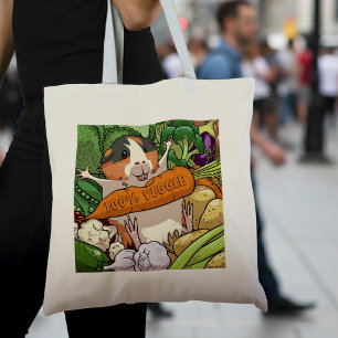 Cute Guinea Gris 100 % Veggie Carrot Tecknad Tygkasse
