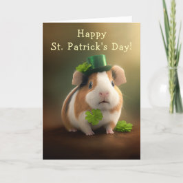 Cute Guinea Gris Bra Tidings St. Patrick's Day Helgkort