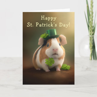 Cute Guinea Gris Bra Tidings St. Patrick's Day Helgkort