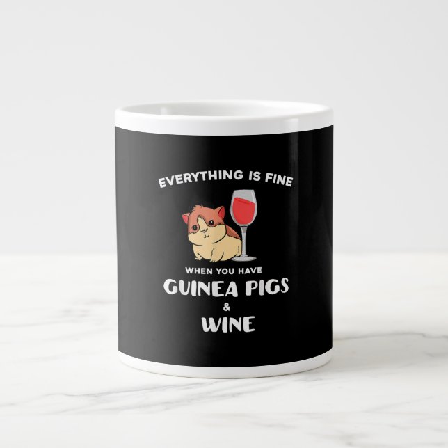 Cute Guinea Gris Gift Vin Älskare Jumbo Mugg (Framsidan)
