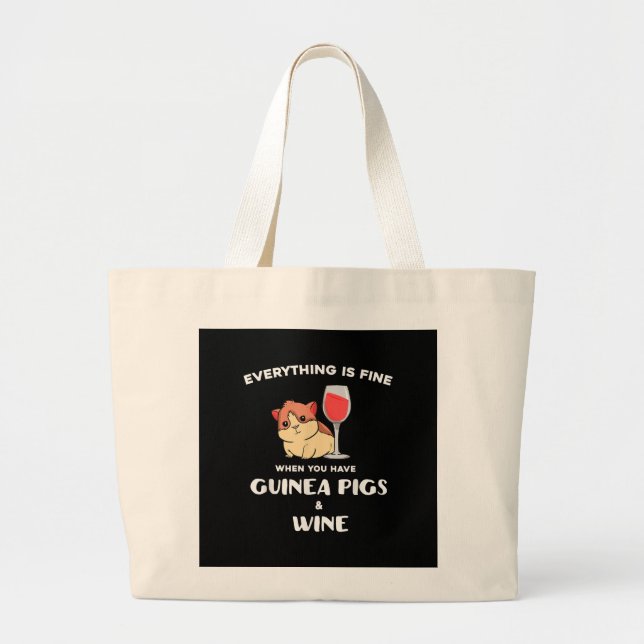 Cute Guinea Gris Gift Vin Älskare Jumbo Tygkasse (Framsidan)