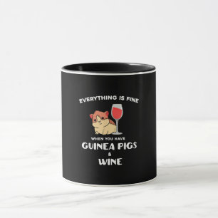 Cute Guinea Gris Gift Vin Älskare Mugg