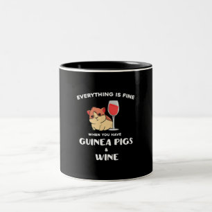 Cute Guinea Gris Gift Vin Älskare Två-Tonad Mugg