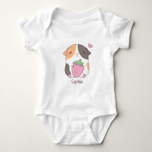 Cute Guinea Gris Hugs Strawberry Doodle T Shirt