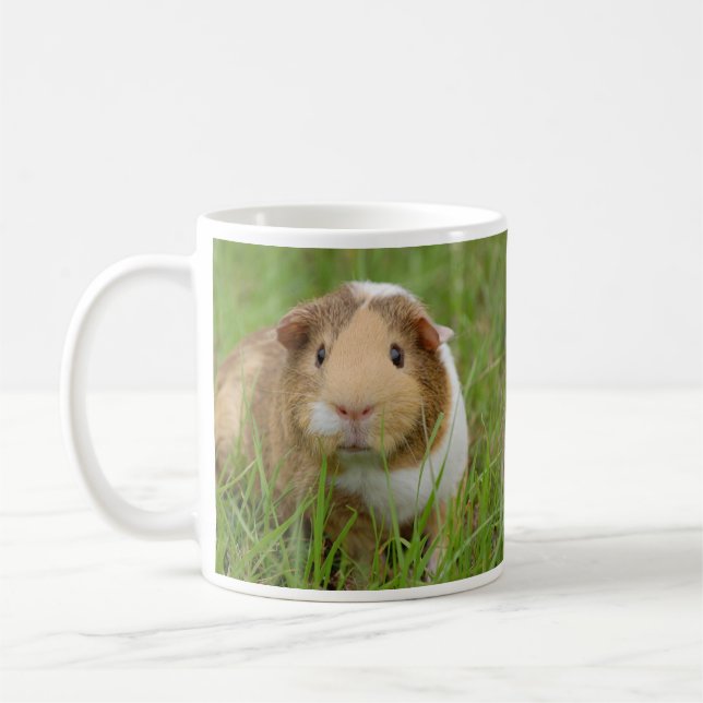 Cute Guinea Gris i Grass Kaffemugg (Vänster)