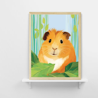 Cute Guinea Gris i Löv Poster
