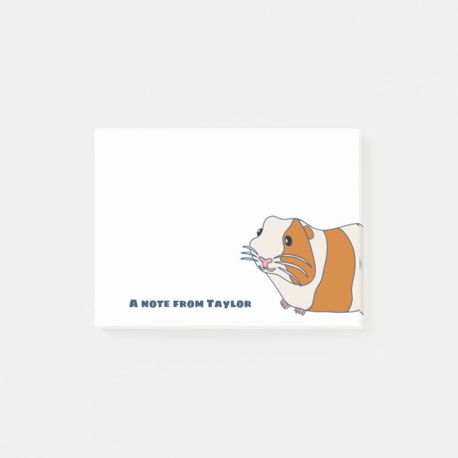 Cute Guinea Gris Illustration Personlig Post-it Block (Framsida)