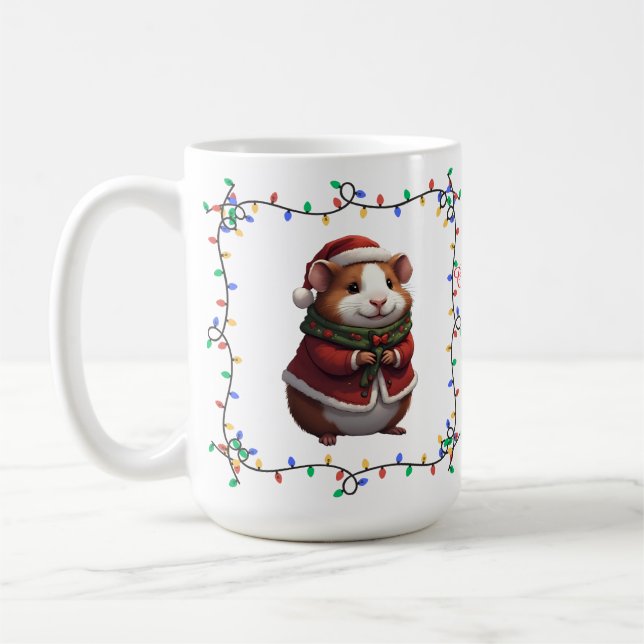 Cute Guinea Gris jul Mugg (Vänster)