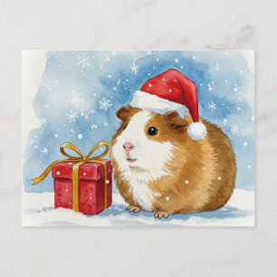 Cute Guinea-gris-julljulljakttjockaket i Cavia Cav Vykort
